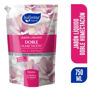 Recarga Jabón Ballerina Liquido Crema Humectante Doypack 750 ml con Glicerina