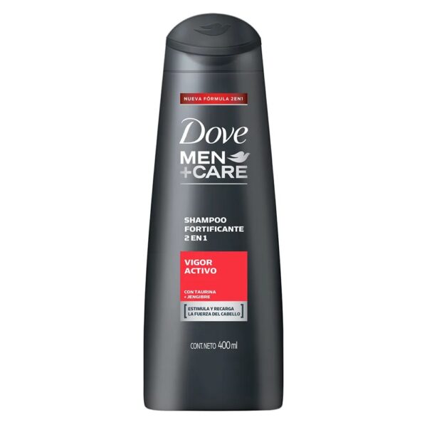 Shampoo Recarga la Fuerza del Cabello Dove Men+Care 2 en 1 Vigor Activo 400 ml