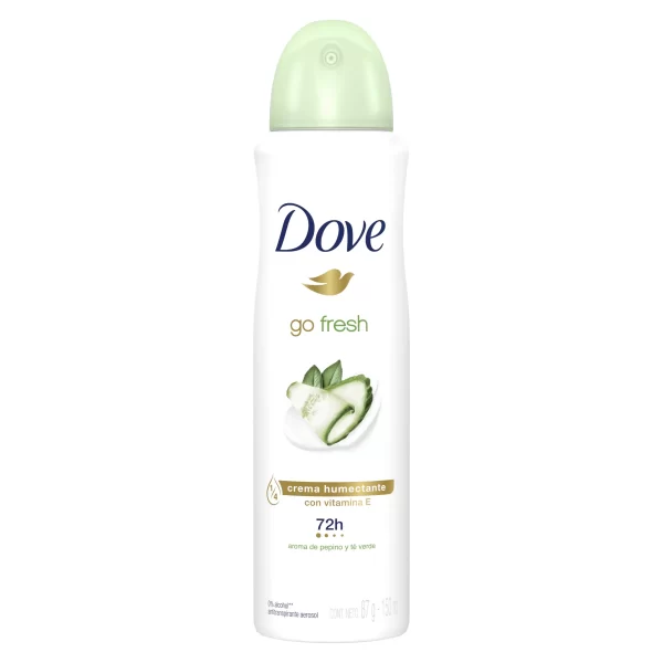 Desodorante Aerosol Dove Aroma Pepino y Té Verde Crema Humectante 48 hrs. 150 ml