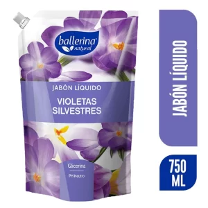 Recarga Jabón Ballerina Líquido Doypack 750 ml con Glicerina Violetas Silvestres 750 ml