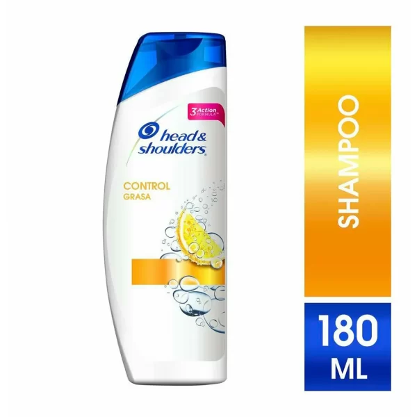 Shampoo Head & Shoulders Control Caspa Elimina el Exceso de Grasa en el Cuero Cabelludo 180 ml